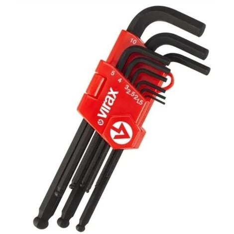 VIRAX - Jeu De 9 Clés Mâles 6 Pans 2 VIRAX - Jeu De 9 Clés Mâles 6 Pans